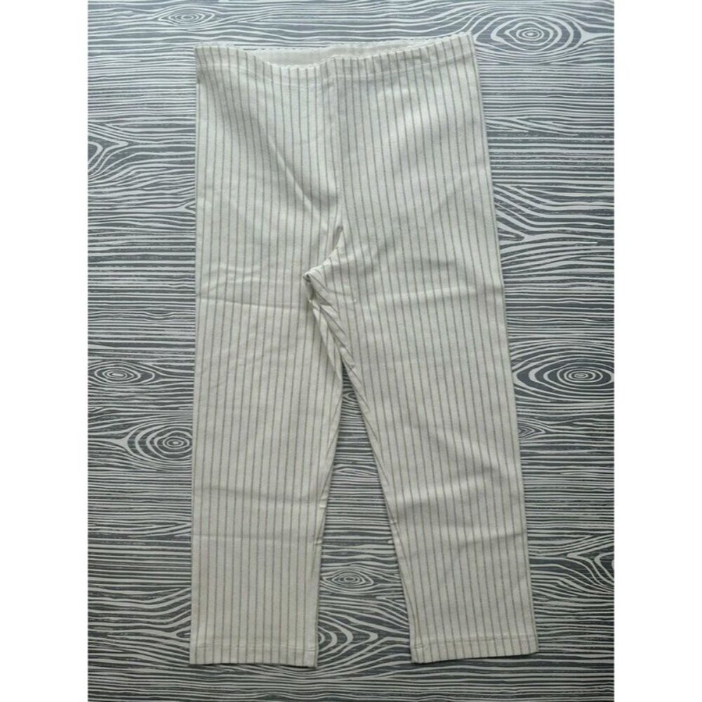 Tea Collection Gold Stripe Capri Leggings 7 NWT